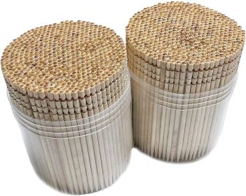 1000 Wooden Toothpicks Ornate Handle in Toothpicks Holder Container 2 Packs of 500, Good for Party, Cleaning Teeth, Appetizer.