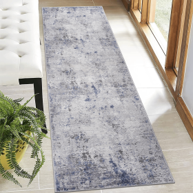 MARFI Collection 2X8 Silver / Blue / Abstract Runner Rug