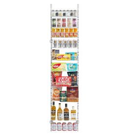 Over the Door Pantry Organizer, 10-Tier Pantry Organization and Storage, Heavy-Duty Steel Hanging Spice Rack, Adjustable Wall Seasoning Shelves