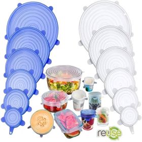6/12/24PCS BPA-free Silicone Stretch Lids; Food Bowl Covers; Reusable Food Saving Cover; Stretchable Multifunctional Fruit And Vegetable Fresh-ke (Color: 12PCS Green)